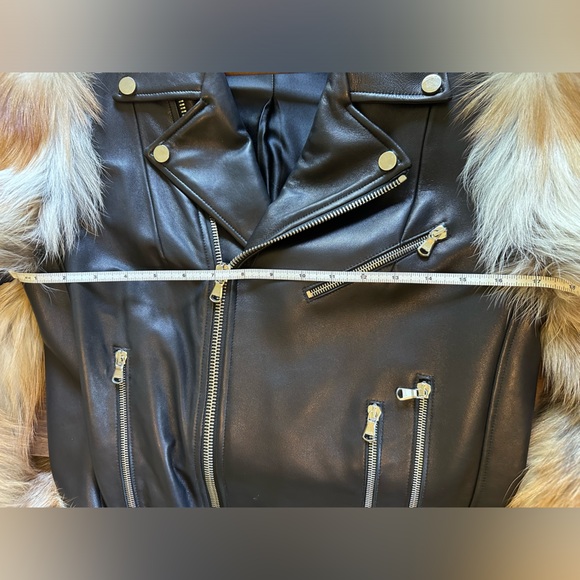 By the Namesake leather jacket with fox fur sleeves - Picture 13 of 17